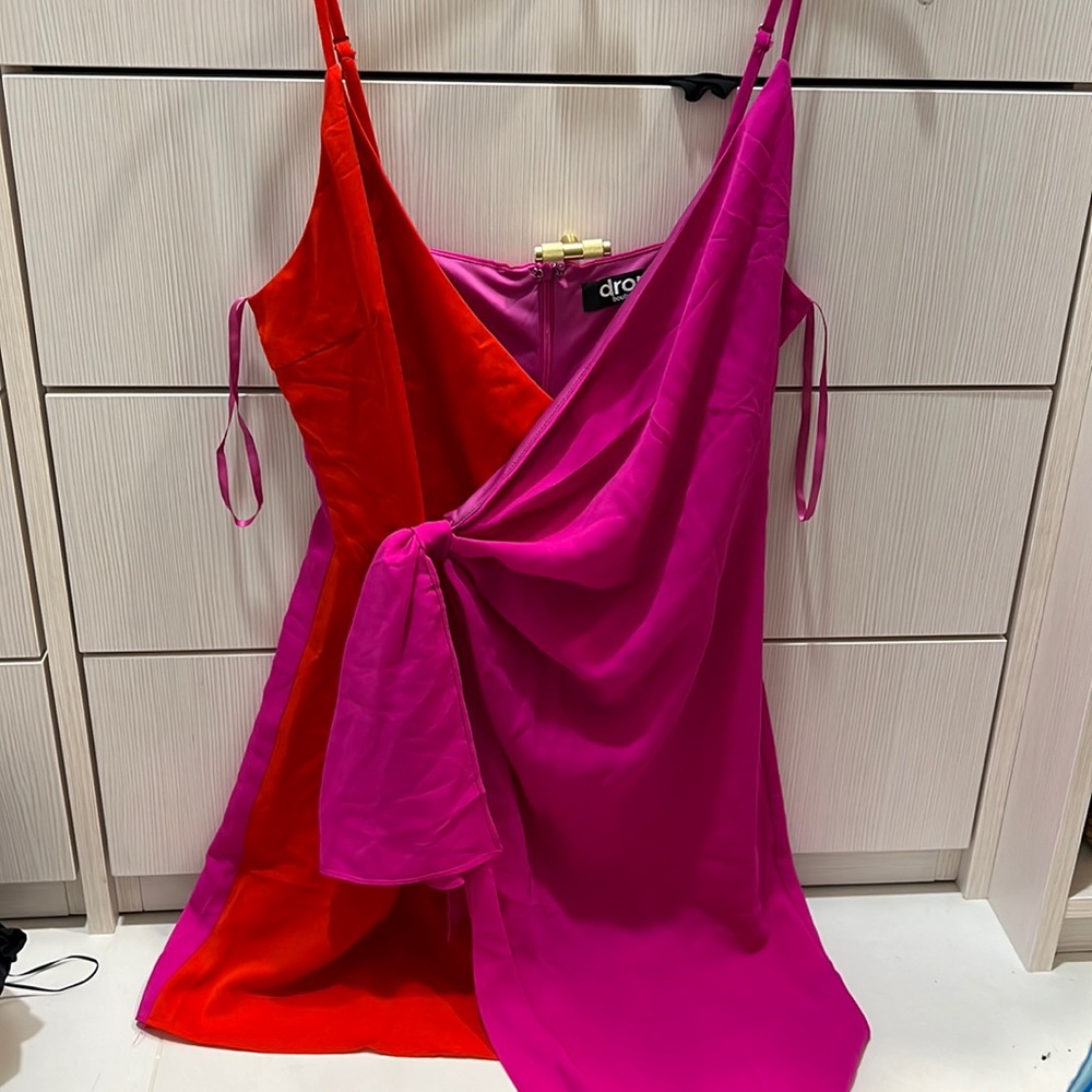 Mini dress red and hot pink